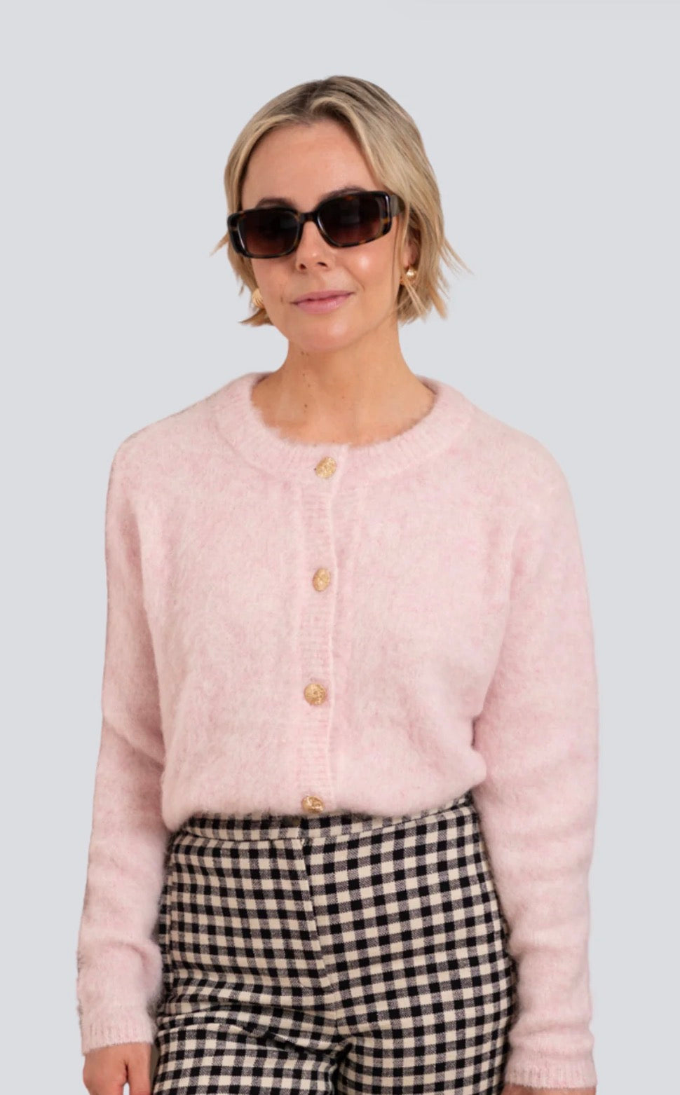MAXTED - Pink brushed cardigan