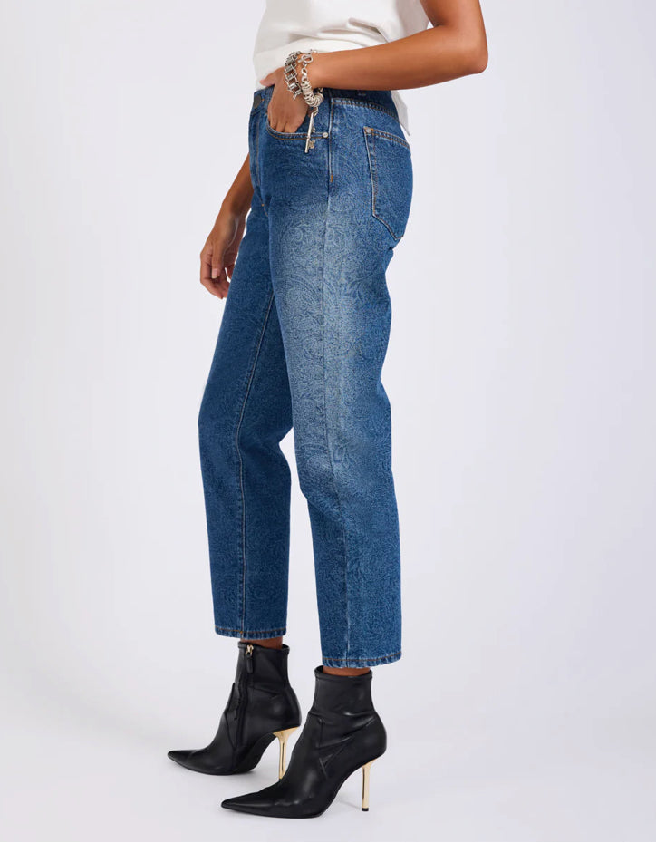 ONE TEASPOON - Slims High Waist (Blue Paisley)