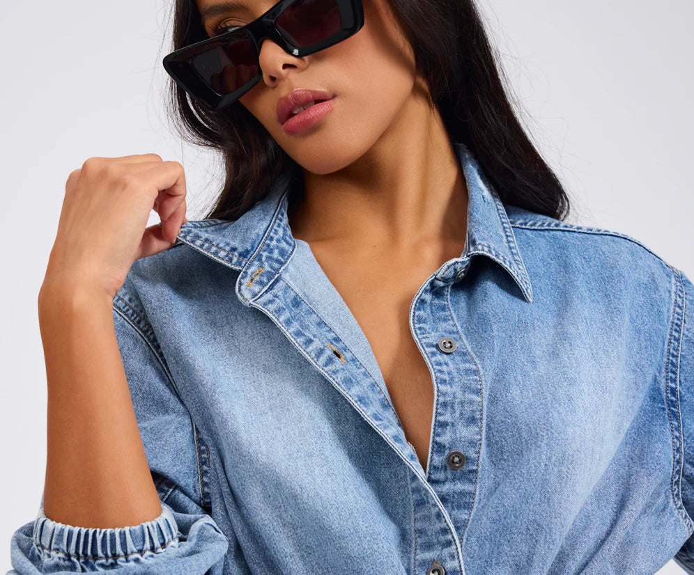 ONE TEASPOON - Drawstring Denim Shirt