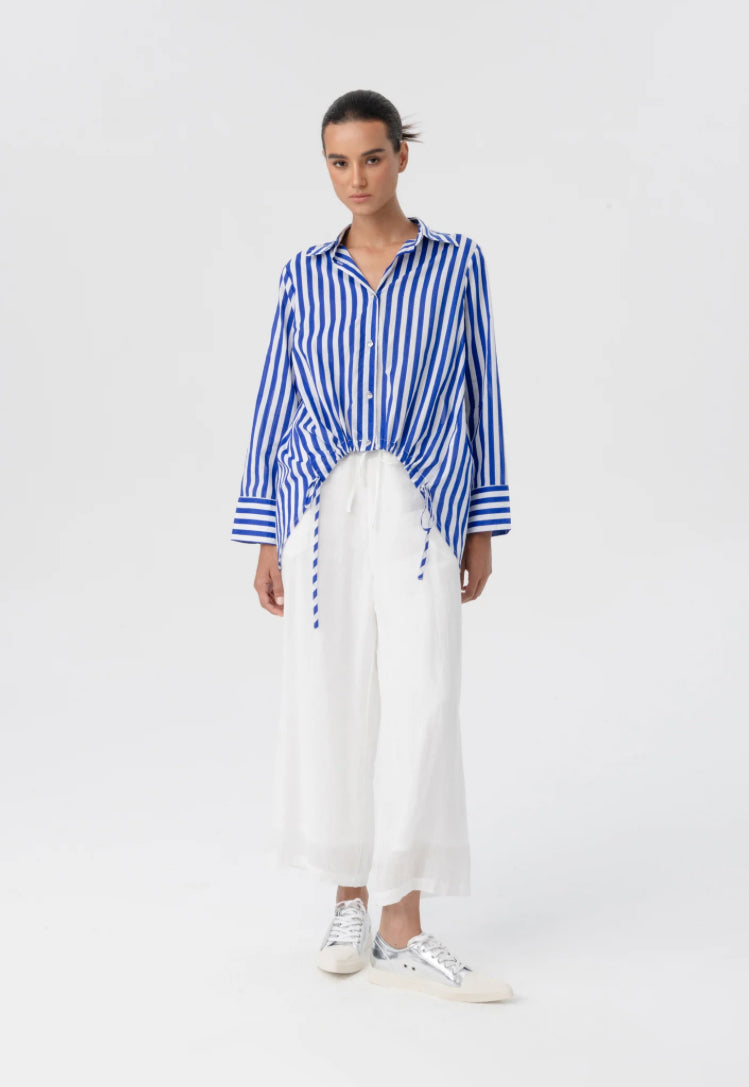 BLACKLIST - Flora Shirt (Blue Stripe)