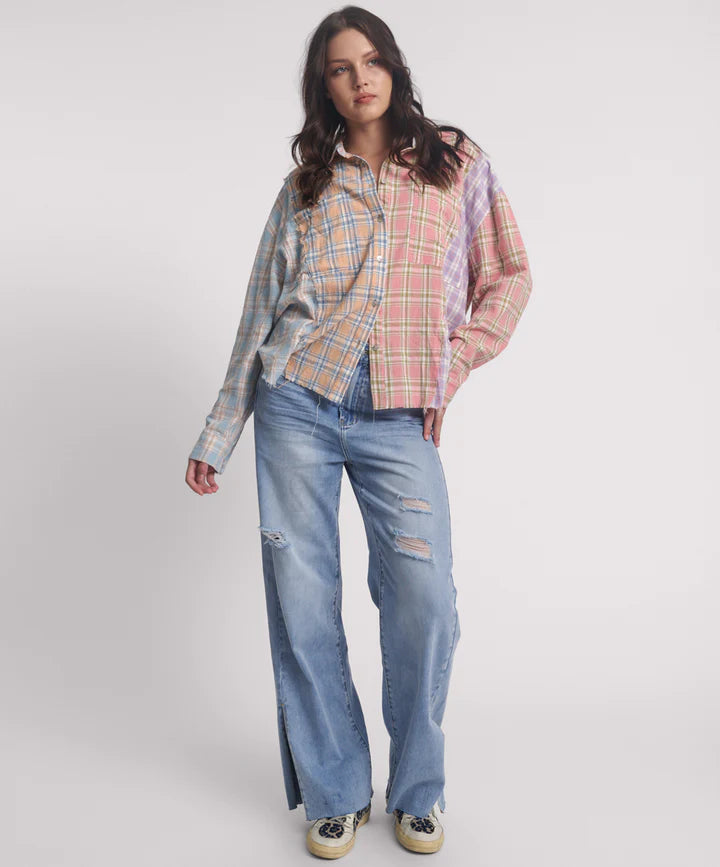 ONE TEASPOON - Patchwork Check Shirt