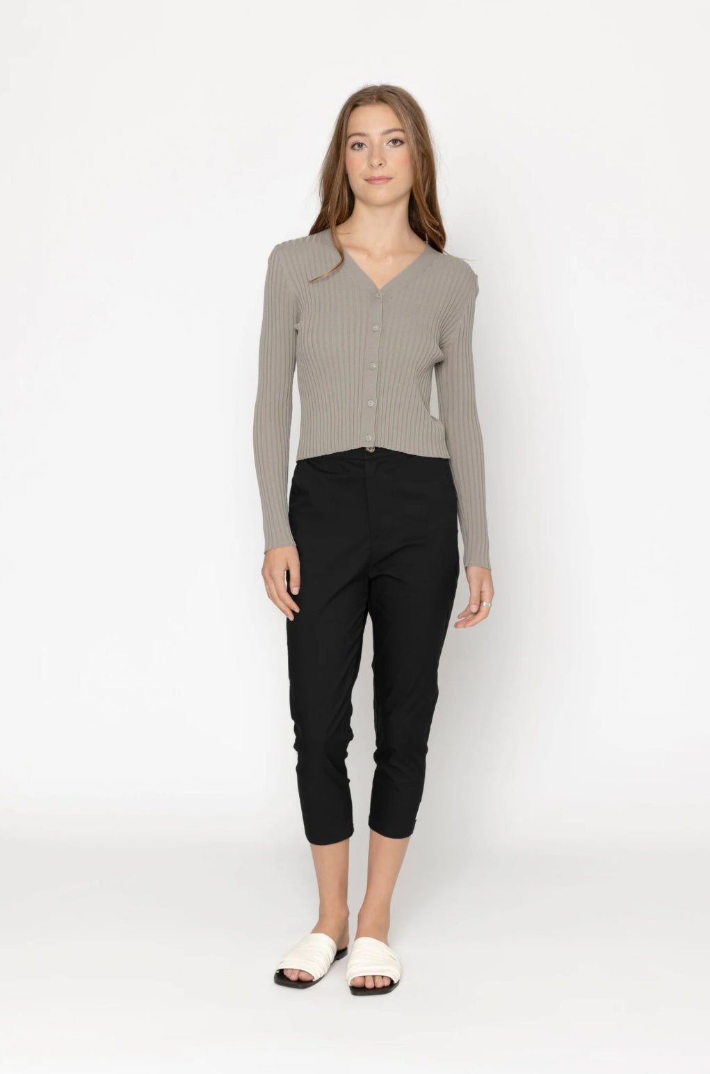 TWO BY TWO - Mia Cardigan (Taupe)