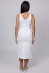 HONEY DENIM - Claire Denim Midi Skirt White
