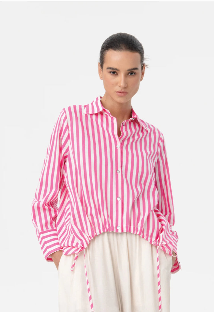 BLACKLIST - Flora Shirt (Pink Stripe)
