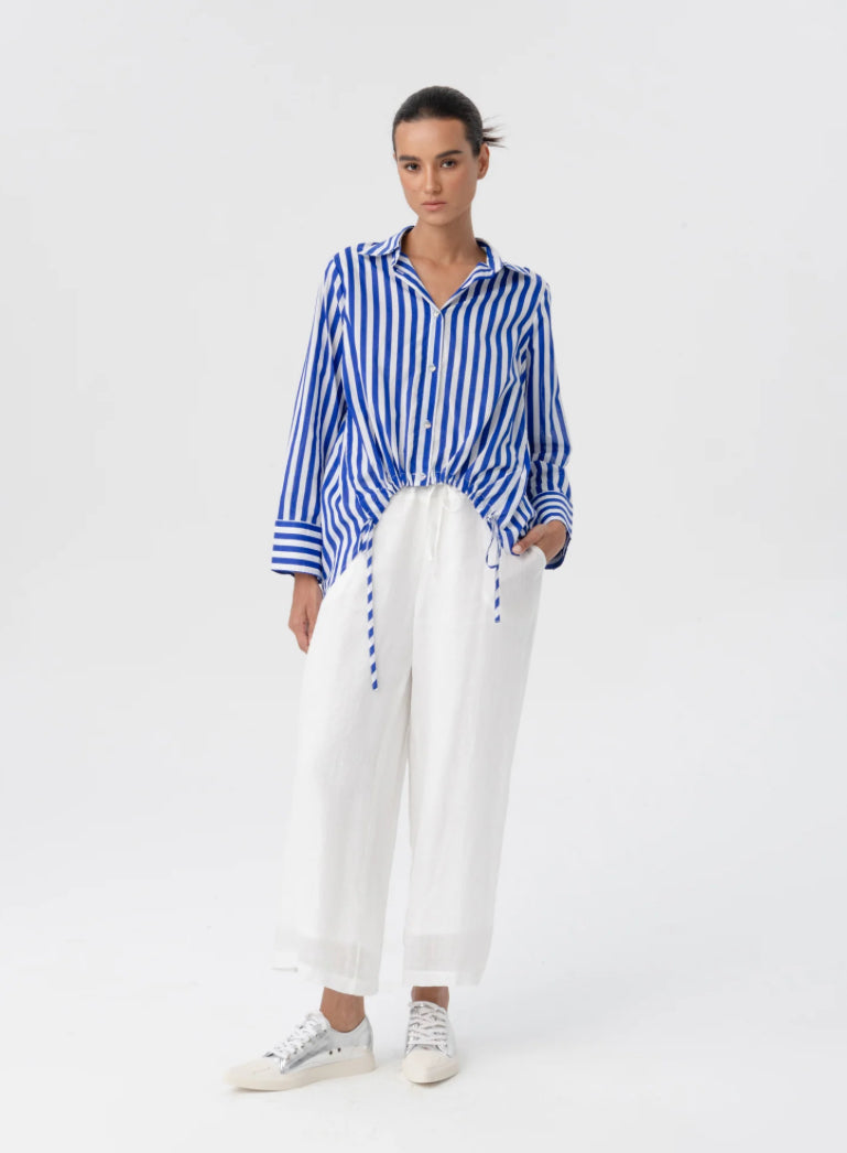 BLACKLIST - Flora Shirt (Blue Stripe)